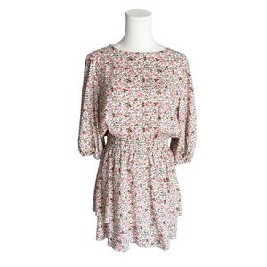Petal & Pup - Floral Mini Dress Boho Cottagecore Puff Sleeve Spring Dress Sz 8